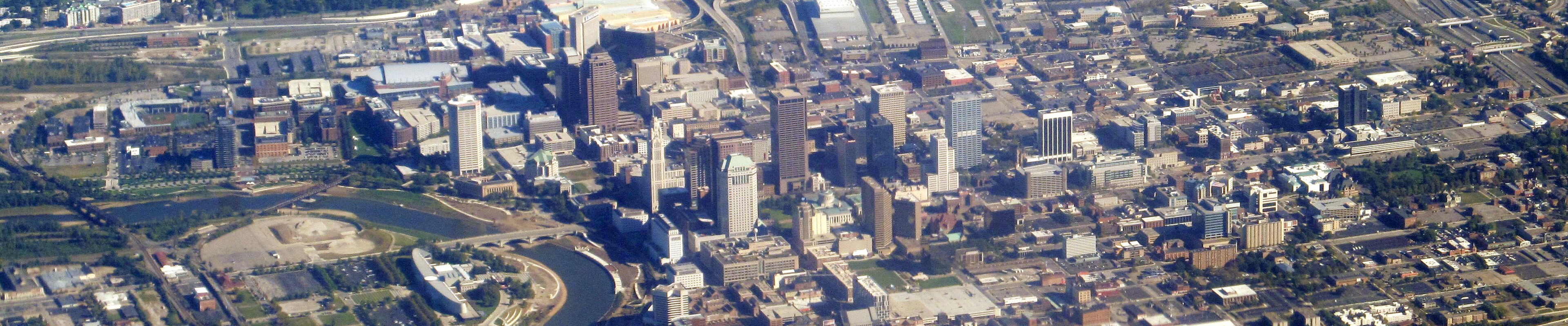 Aerial view of Columbus