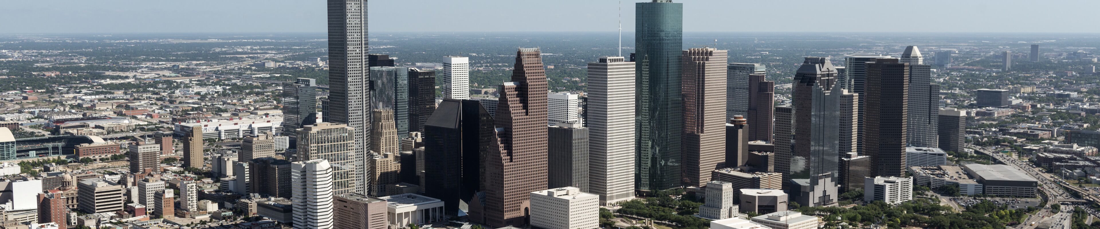 Aerial view of the Houston skyline
